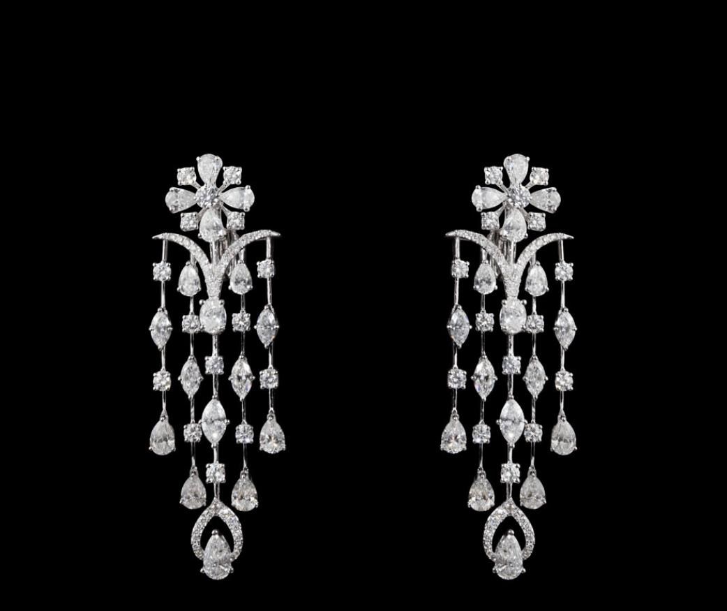 Tessaline Diamond Earrings — 18K white gold earrings by Nyce Designz