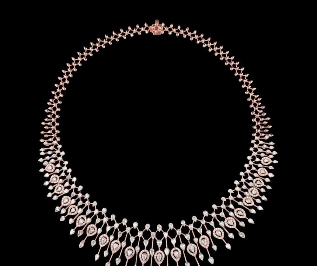 Octavie Diamond Necklace — 18K two-tone gold (rose & white) necklace by Nyce Designz