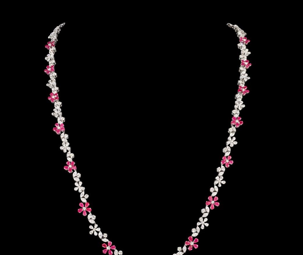 Lumiere Ruby Necklace — 18K white gold necklace by Nyce Designz