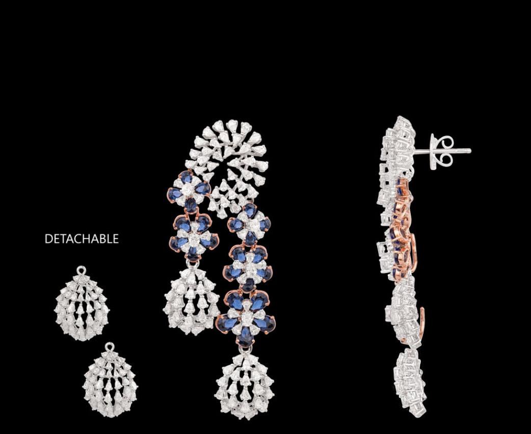 Kalinda Diamond Earrings — 18K white gold earrings by Nyce Designz