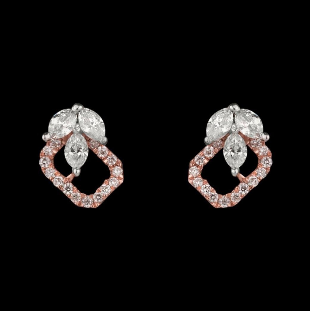 Lisette Diamond Earrings — 18K rose gold earrings by Nyce Designz