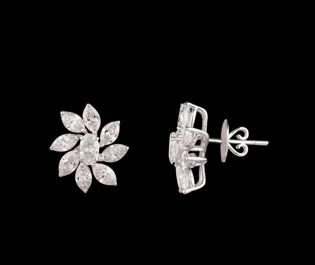 Nocturne Diamond Earrings — 18K white gold earrings by Nyce Designz