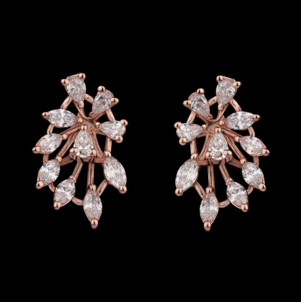 Nathalie Diamond Earrings — 18K rose gold earrings by Nyce Designz