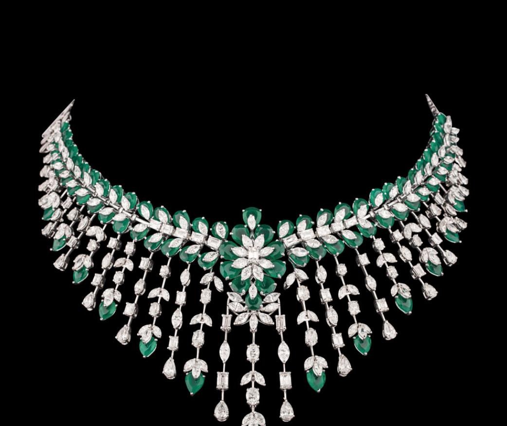 Vivienne Emerald Necklace — 18K white gold necklace by Nyce Designz
