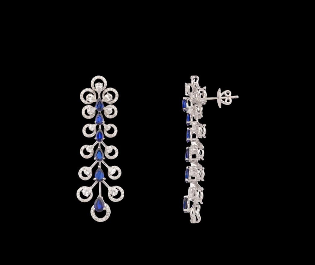 Lumiere Sapphire Earrings — 18K white gold earrings by Nyce Designz