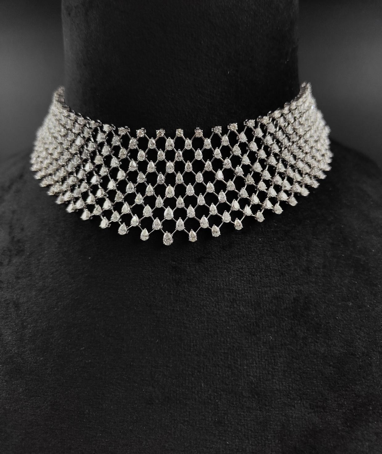 Wisteria Diamond Necklace — 14K white gold necklace by Nyce Designz