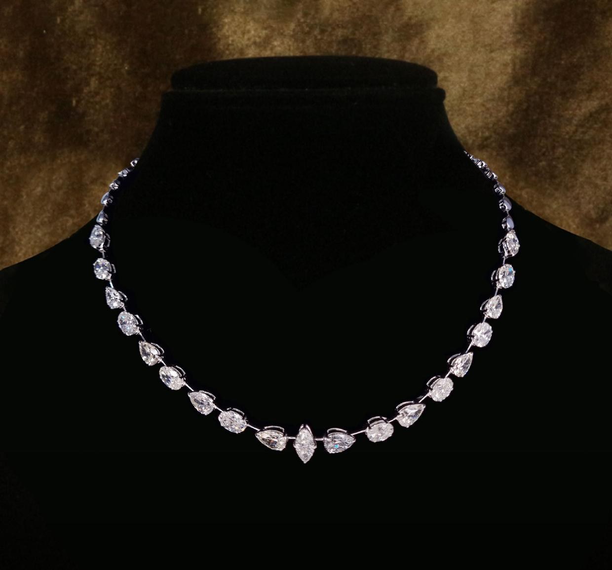 Ondine Bridal Necklace Set — 18K white gold necklace set by Nyce Designz