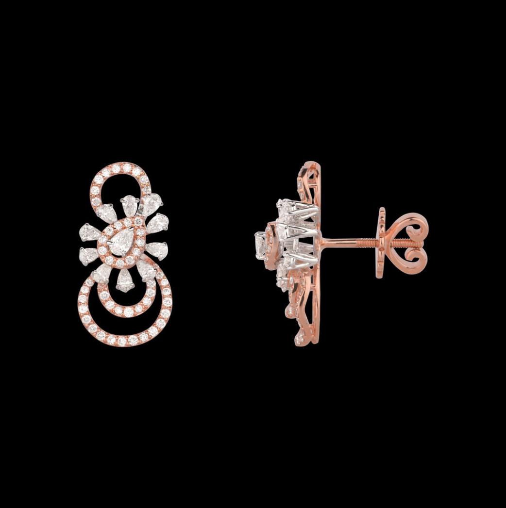 Ysandre Diamond Earrings — 18K rose gold earrings by Nyce Designz
