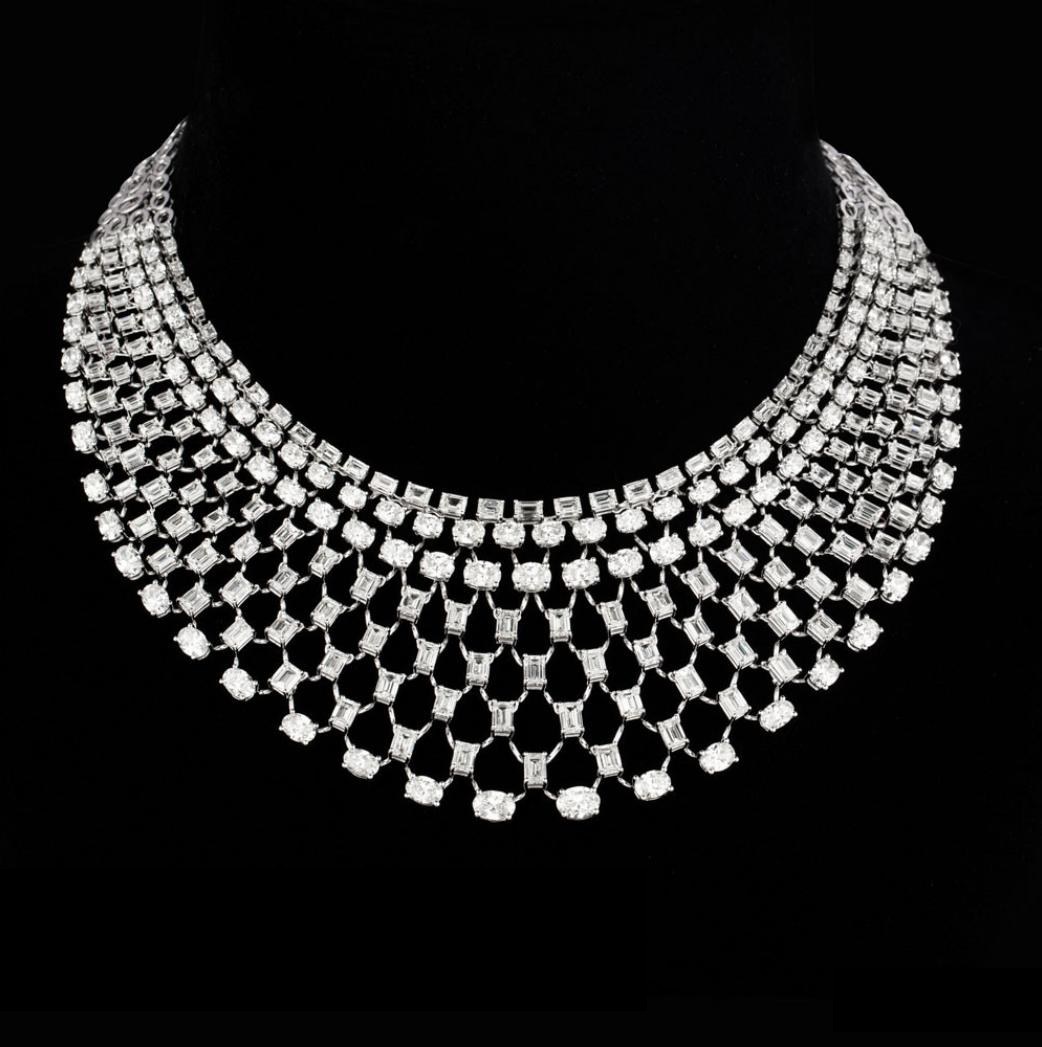 Tessaline Diamond Necklace — 18K white gold necklace by Nyce Designz