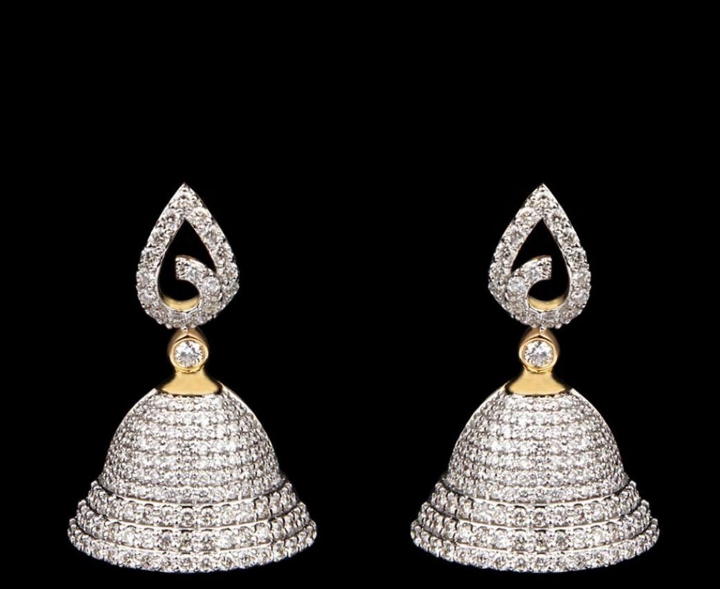 Liliane Diamond Earrings — 18K white gold earrings by Nyce Designz