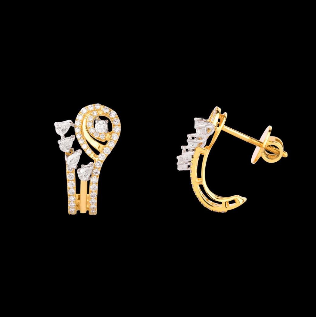 Fleurette Diamond Earrings — 18K yellow gold earrings by Nyce Designz