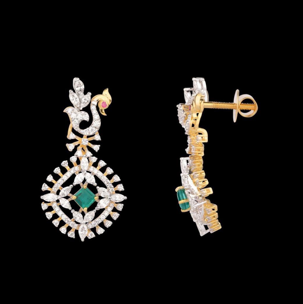 Wisteria Diamond Earrings — 18K yellow gold earrings by Nyce Designz