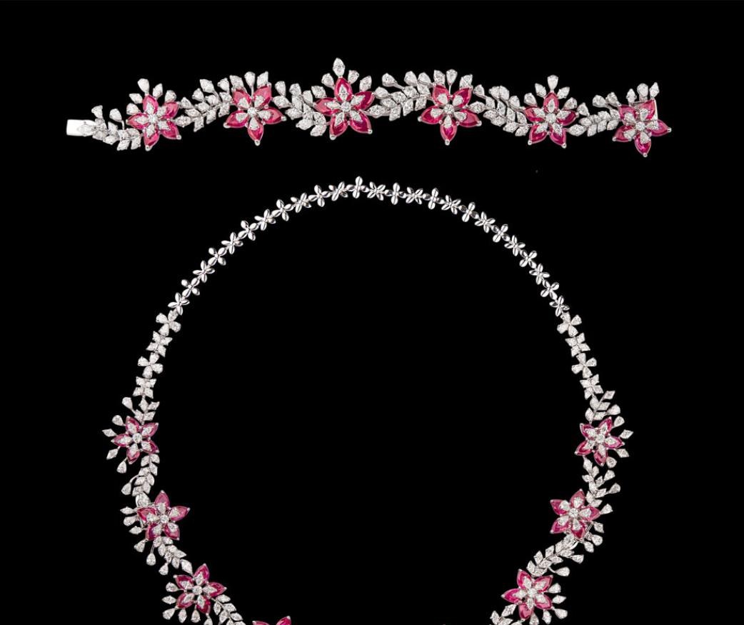 Roxane Ruby Necklace — 18K white gold necklace by Nyce Designz