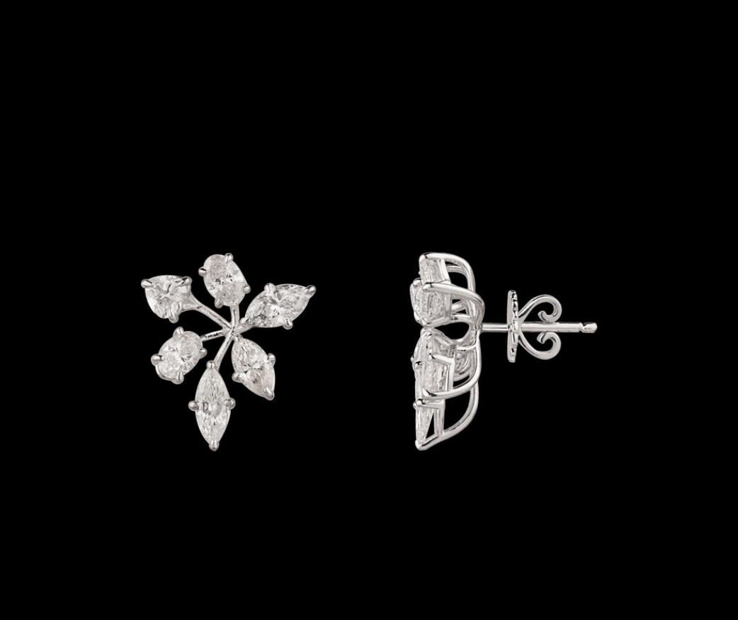 Pavonia Diamond Earrings — 18K white gold earrings by Nyce Designz