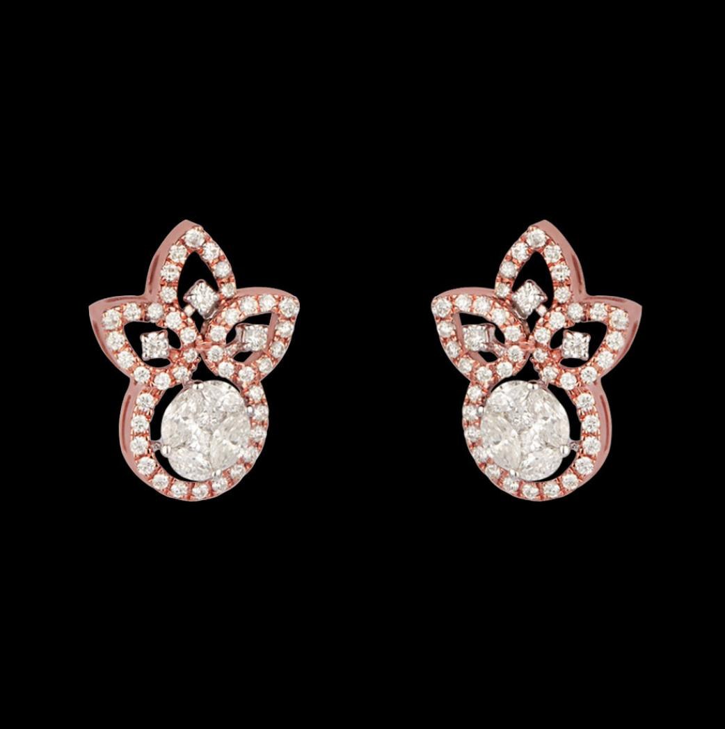 Vespera Diamond Earrings — 18K rose gold earrings by Nyce Designz
