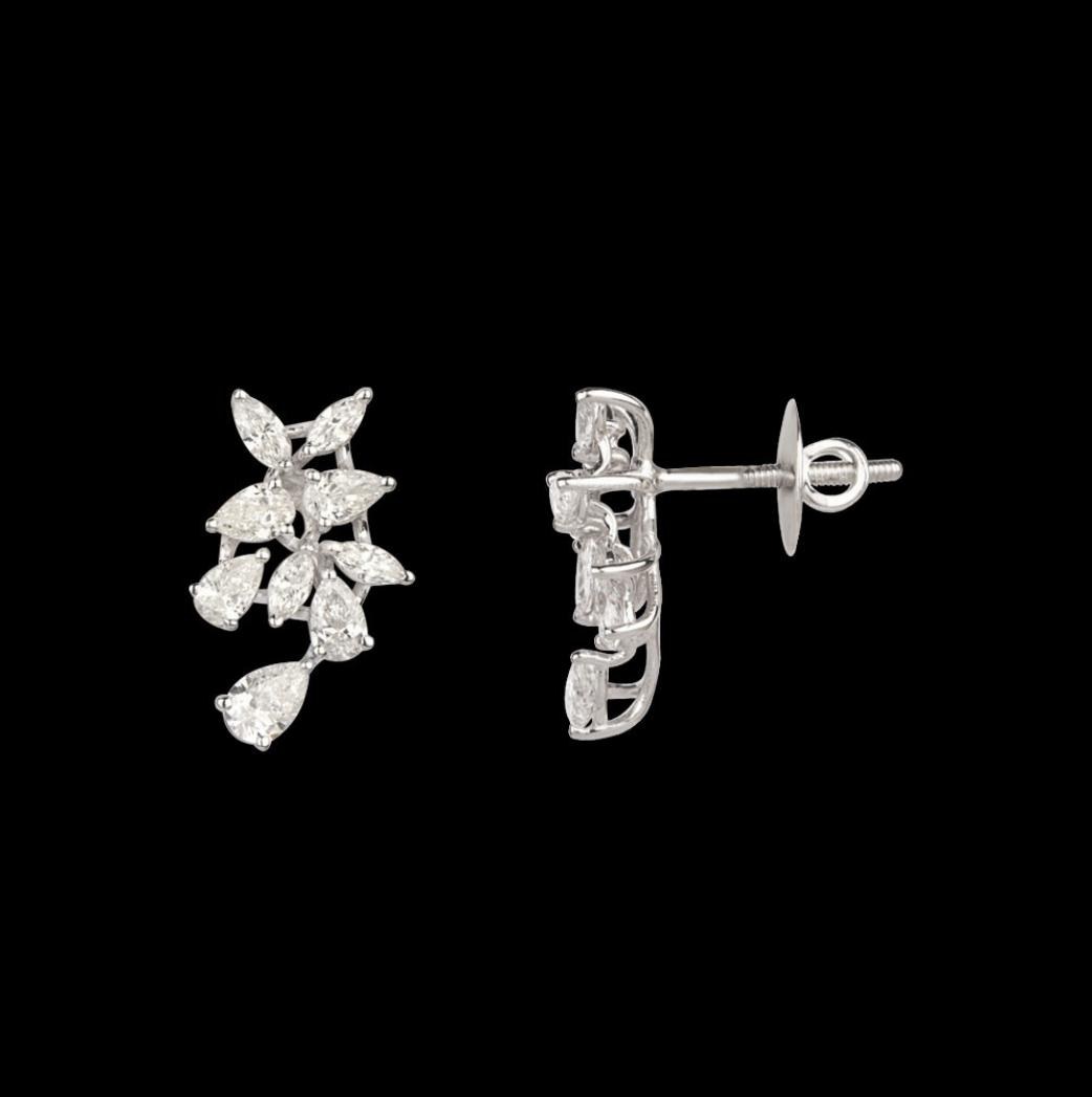 Elysia Diamond Earrings — 18K white gold earrings by Nyce Designz