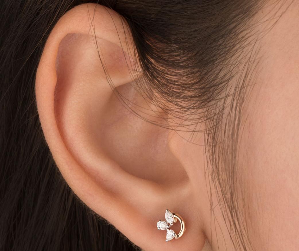 Jacinthe Diamond Earrings — 18K two-tone gold earrings by Nyce Designz
