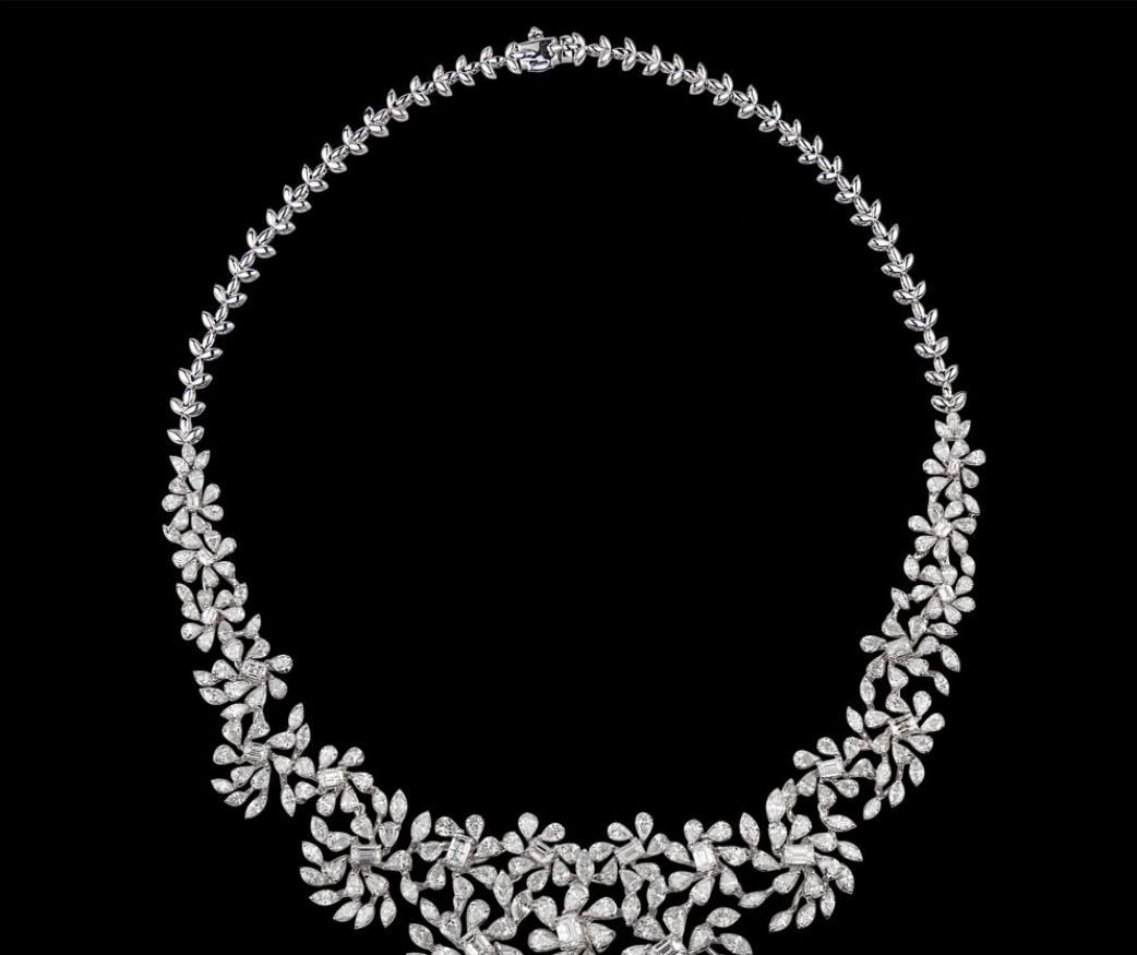 Elowen Diamond Necklace — 18K white gold necklace by Nyce Designz