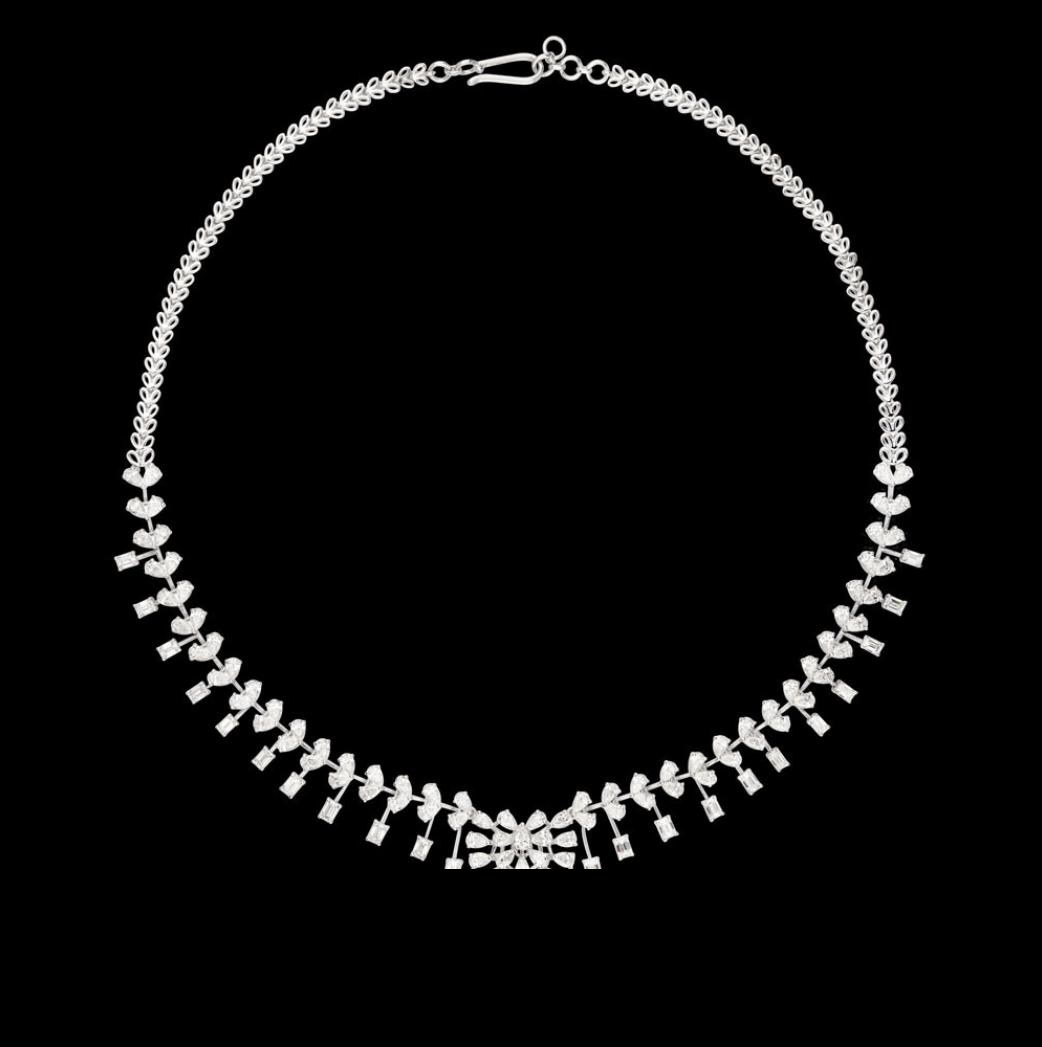 Iris Diamond Necklace — 18K white gold necklace by Nyce Designz