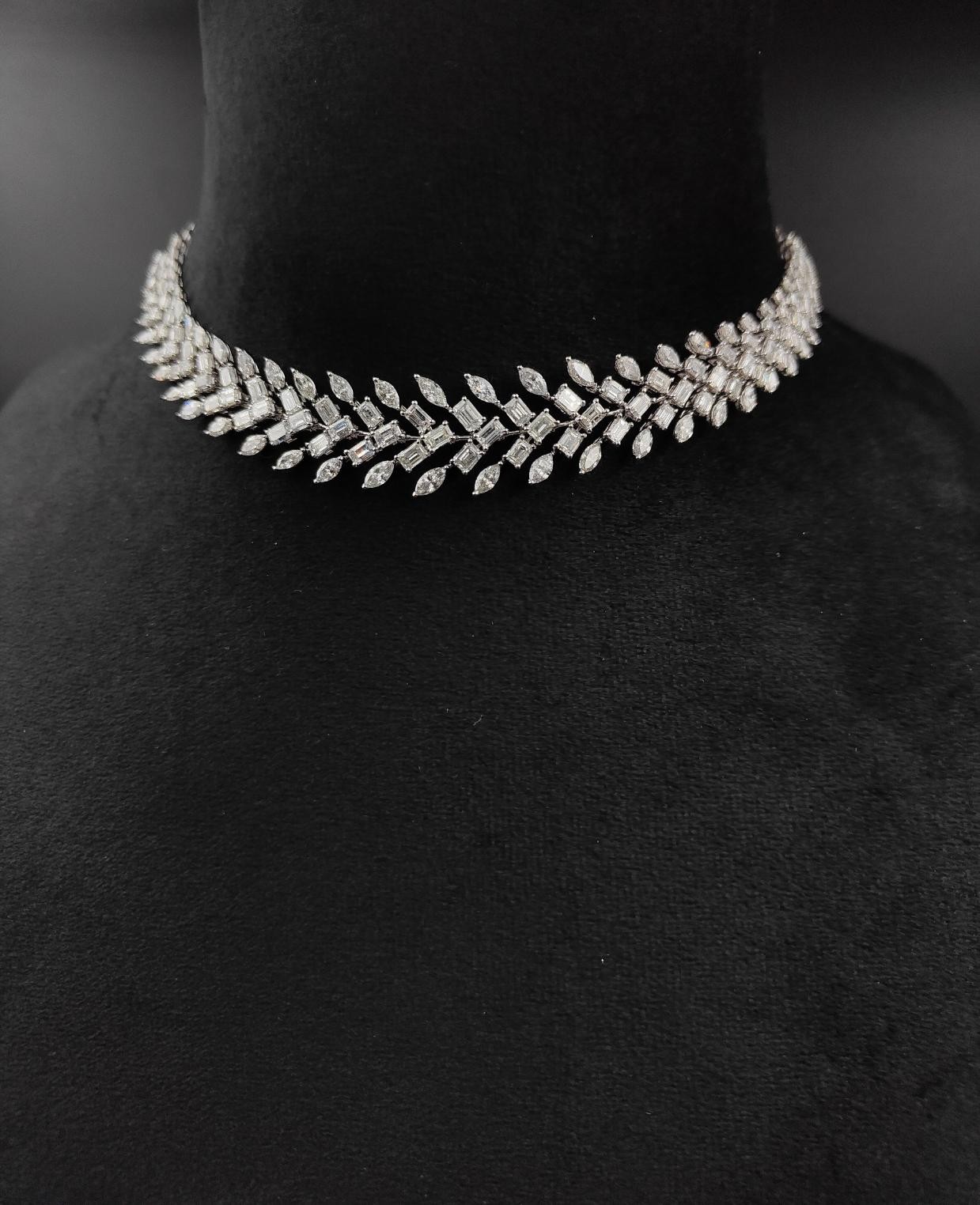 Roxane Diamond Necklace — 18K white gold necklace by Nyce Designz