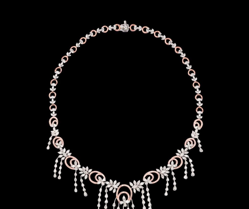 Jacinthe Diamond Necklace — 18K two-tone gold (white & rose) necklace by Nyce Designz