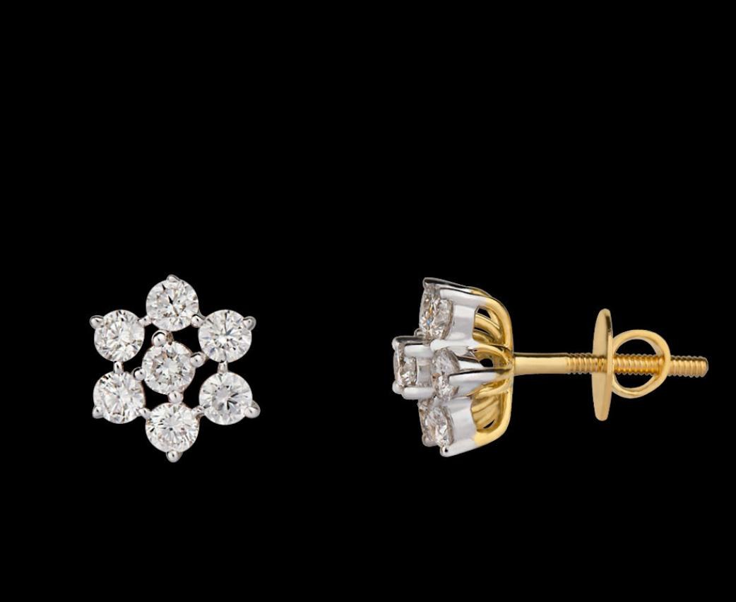 Philomene Diamond Earrings — 18K two-tone gold (white & yellow) earrings by Nyce Designz
