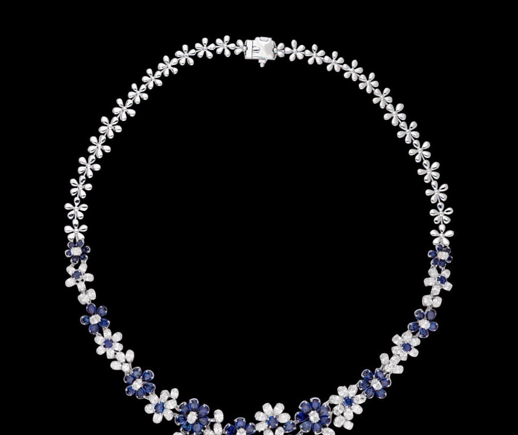 Nadine Sapphire Necklace — 18K white gold necklace by Nyce Designz