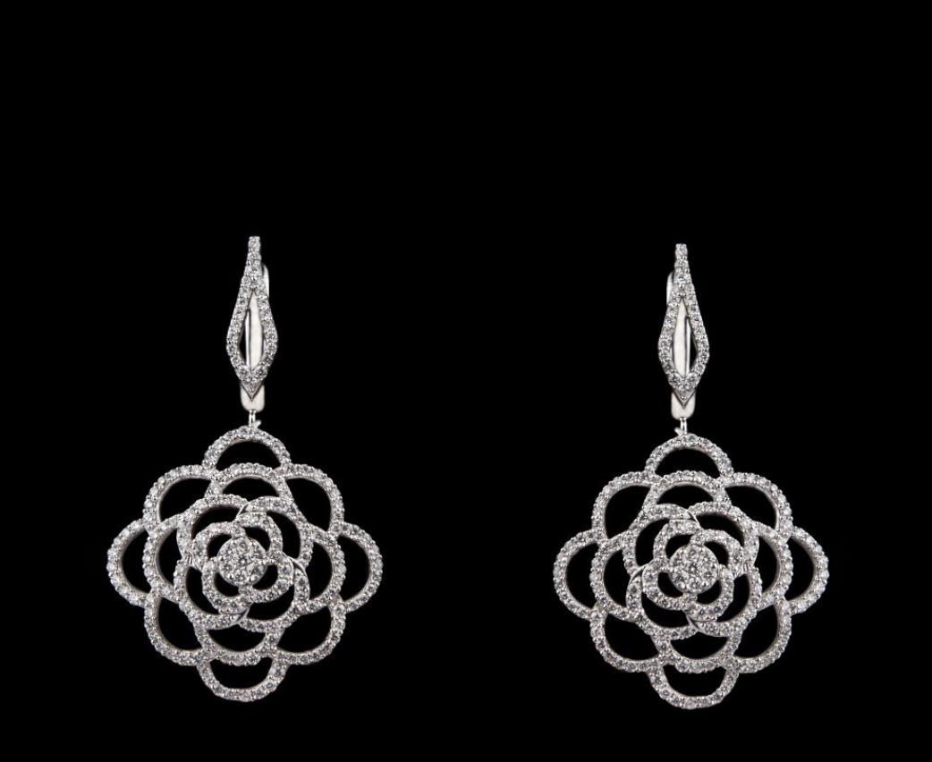 Hyacinthe Diamond Earrings — 18K white gold earrings by Nyce Designz