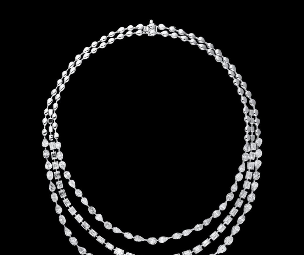 Thalia Diamond Necklace — 18K white gold necklace by Nyce Designz