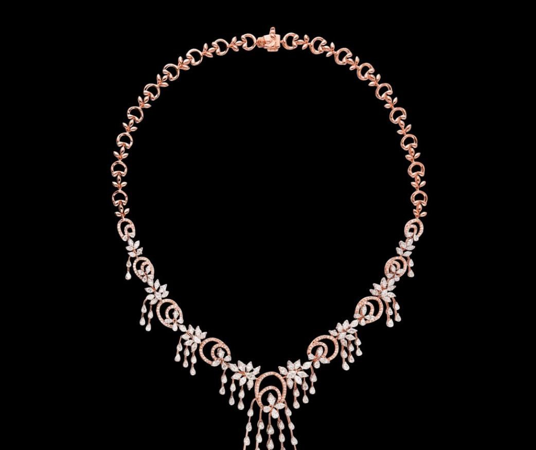 Bianca Diamond Necklace — 18K two-tone gold (rose & white) necklace by Nyce Designz