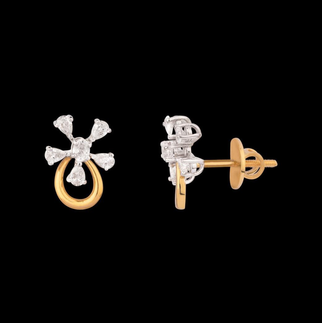 Iolanthe Diamond Earrings — 18K yellow gold earrings by Nyce Designz