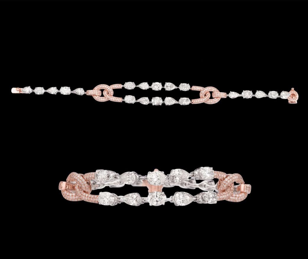 Lucienne Diamond Bracelet — 18K two-tone gold (white & rose) bracelet by Nyce Designz