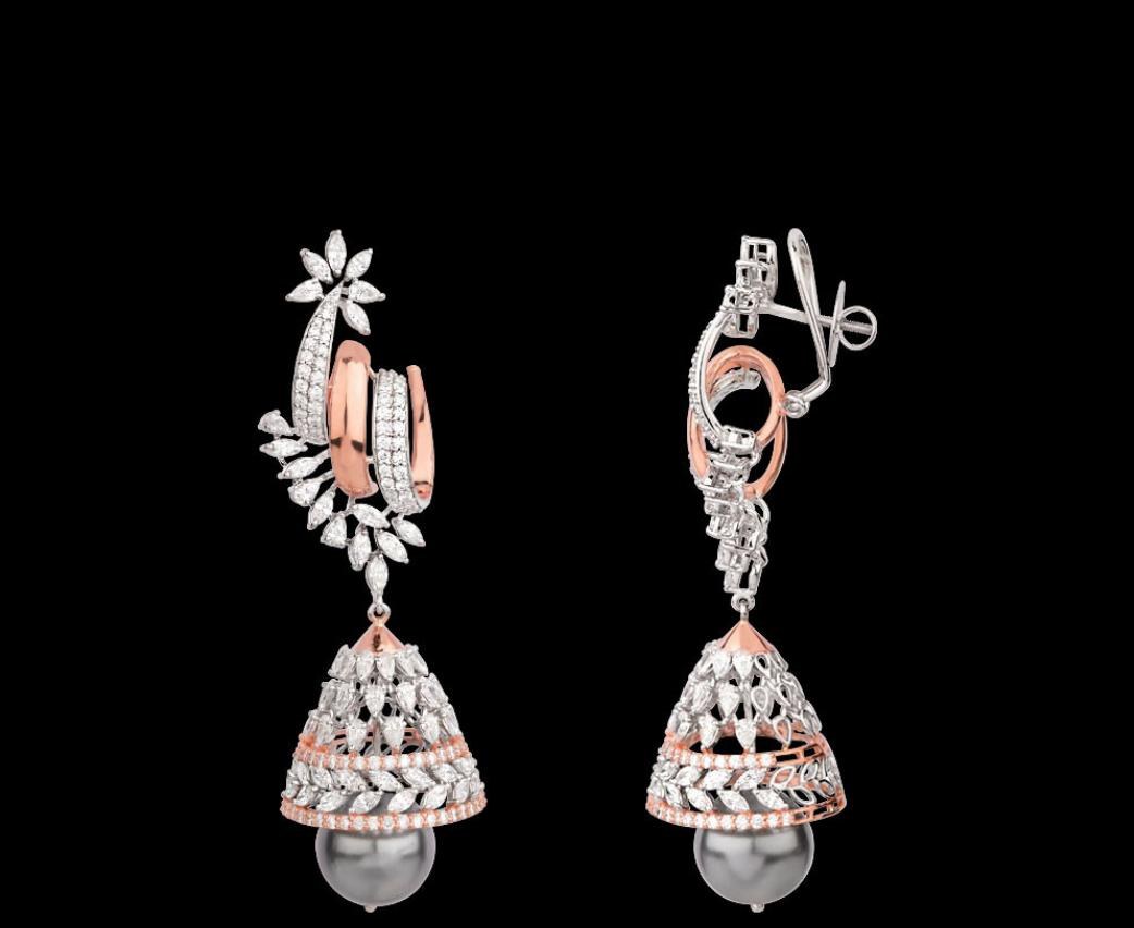 Aurore Diamond Earrings — 18K white gold earrings by Nyce Designz