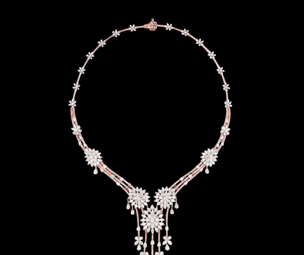 Margaux Diamond Necklace — 18K two-tone gold (white & rose) necklace by Nyce Designz