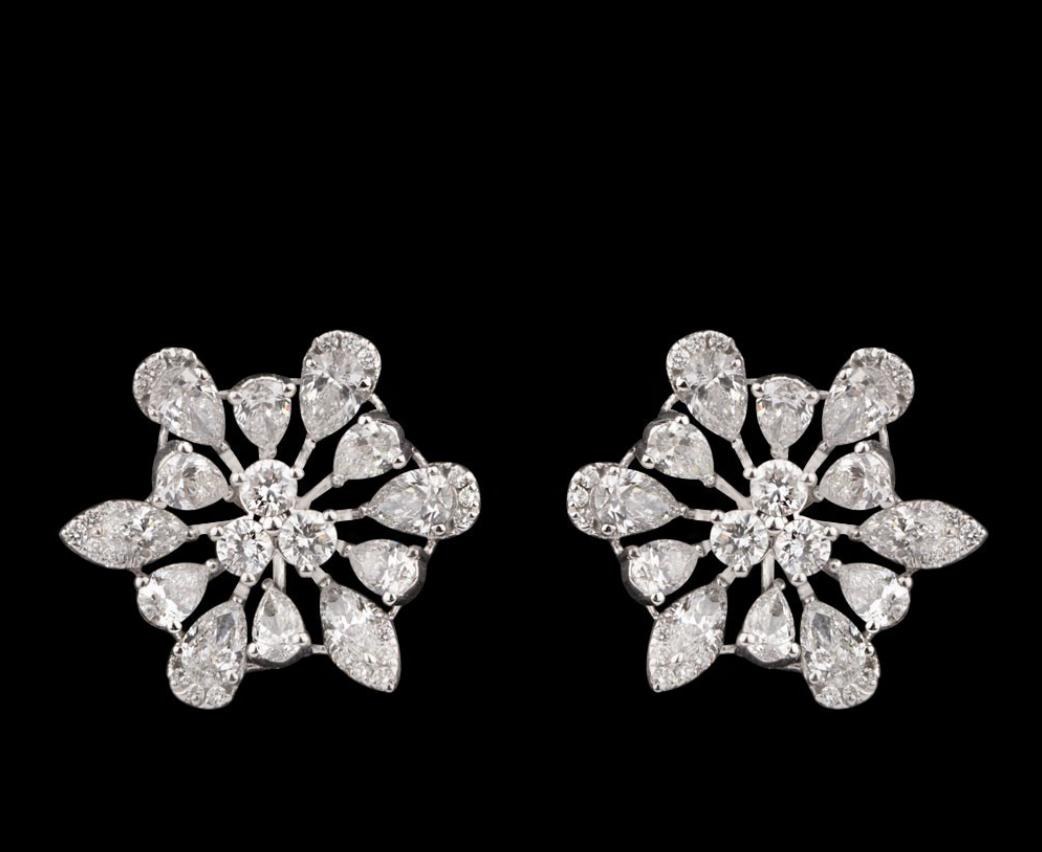 Ganesa Diamond Earrings — 18K white gold earrings by Nyce Designz
